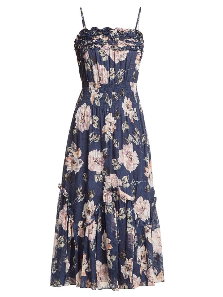 Rebecca Taylor Magnolia Floral-print Silk-blend Dress