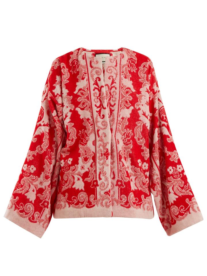 Gucci Floral-jacquard Terry-towelling Jacket