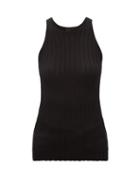 Petar Petrov - Teo Slit-hem Ribbed-silk Tank Top - Womens - Black