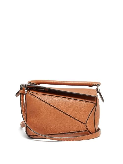 Matchesfashion.com Loewe - Puzzle Mini Grained-leather Cross-body Bag - Womens - Tan