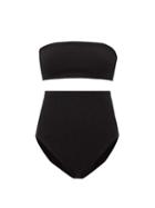 Ladies Beachwear Hunza G - Edie Nile Bandeau Ribbed-jersey Bikini - Womens - Black