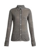 Matchesfashion.com Alexachung - Point Collar Stretch Knit Shirt - Womens - Silver