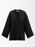 Fil De Vie - Odin Linen Blouse - Womens - Black