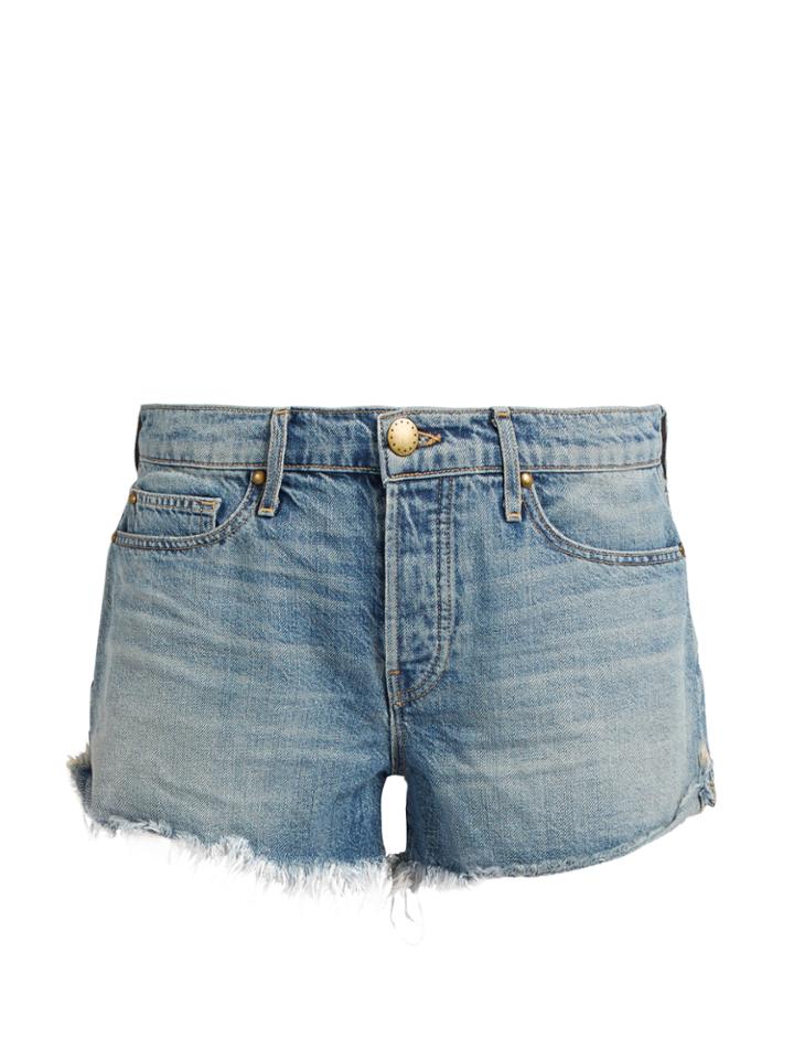The Great Raw-hem Mid-rise Denim Shorts