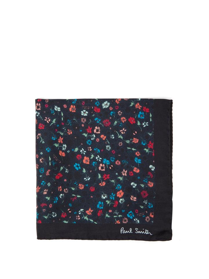 Paul Smith Floral-print Silk Pocket Square