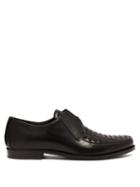 Matchesfashion.com Bottega Veneta - Intrecciato Derby Shoes - Mens - Black