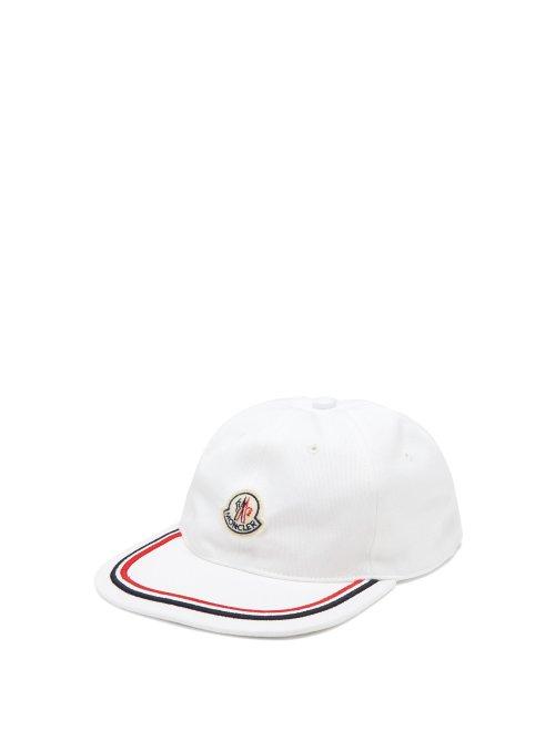 Matchesfashion.com Moncler - Tricolour Trim Cotton Baseball Hat - Mens - White