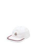 Matchesfashion.com Moncler - Tricolour Trim Cotton Baseball Hat - Mens - White