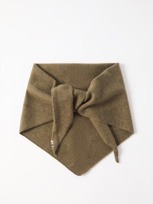 Extreme Cashmere - No.35 Stretch-cashmere Bandana - Womens - Khaki