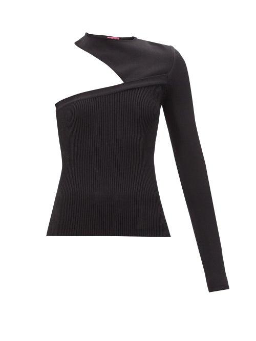 Gauge81 - Ucham One-sleeve Ribbed Top - Womens - Black
