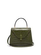 Matchesfashion.com Valextra - Iside Mini Crocodile Leather Bag - Womens - Green