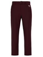 Matchesfashion.com Prada - Belted Mohair Blend Straight Leg Trousers - Mens - Burgundy