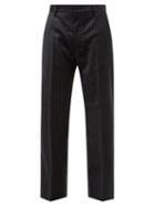 Sunflower - Mac Pinstripe Wool-twill Trousers - Mens - Dark Grey