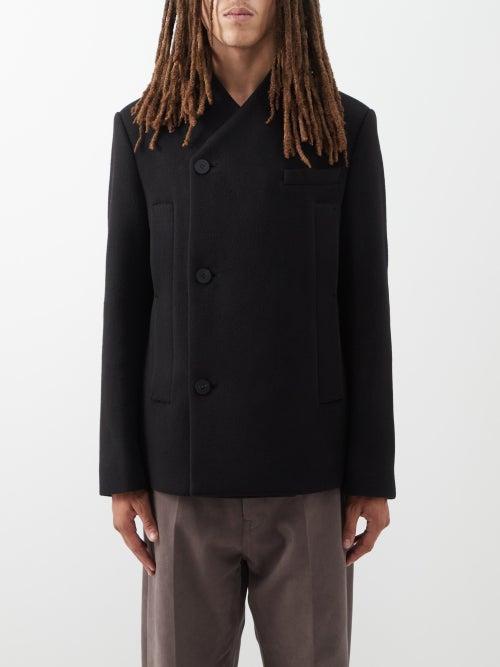 Wooyoungmi - Asymmetric Wool-blend Blazer - Mens - Black