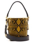 Matchesfashion.com Chlo - Roy Snake Effect Mini Leather Bucket Bag - Womens - Yellow Multi