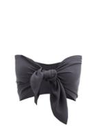 Matchesfashion.com Casa Raki - Sofia Knotted Twill Bandeau Top - Womens - Black
