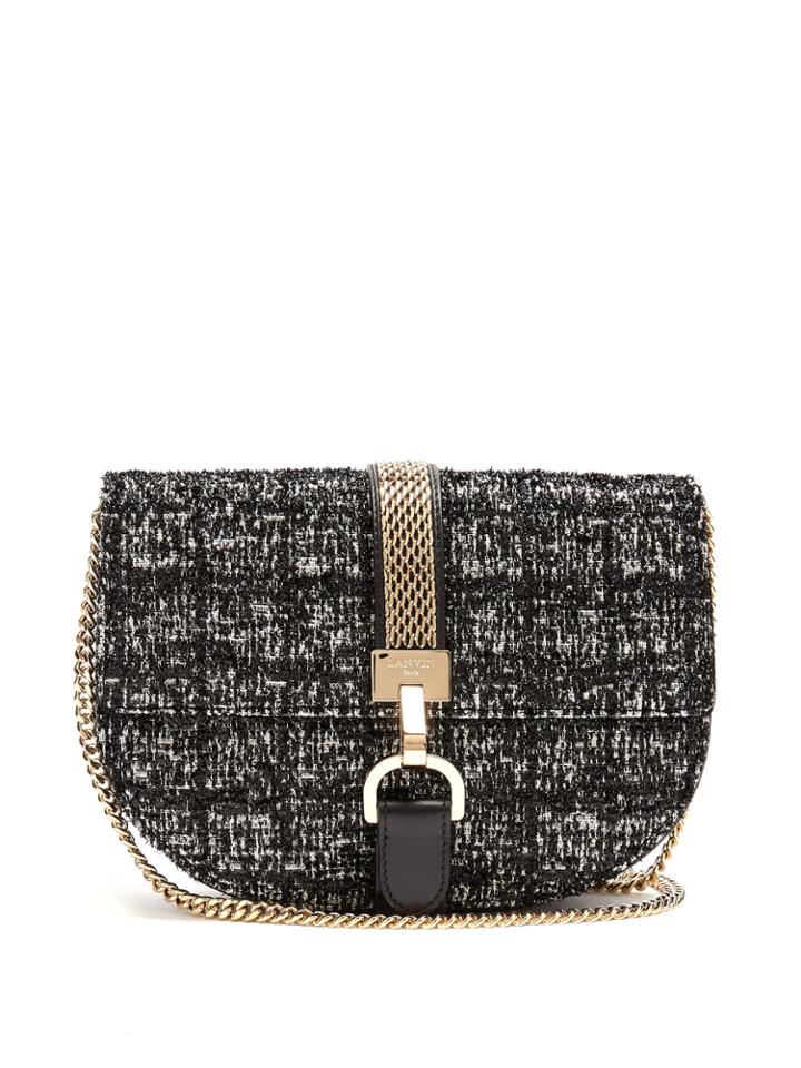 Lanvin Lien Boucl-tweed Leather Cross-body Bag