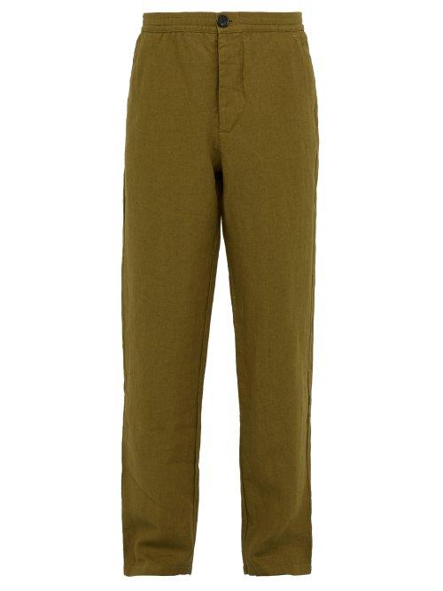 Matchesfashion.com Oliver Spencer - Loose Fit Linen Trousers - Mens - Green