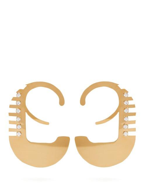 Matchesfashion.com Colville - Crystal Embellished Earrings - Womens - Gold