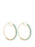 Matchesfashion.com Irene Neuwirth - 18kt Gold & Turquoise Hoop Earrings - Womens - Blue