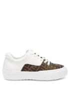 Matchesfashion.com Fendi - Ff-jacquard Twill And Leather Trainers - Womens - White Multi