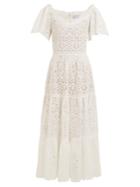 Luisa Beccaria Eyelet-lace Cotton-blend Dress