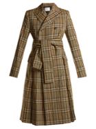 Toga Peak-lapel Double-breasted Checked Trench Coat