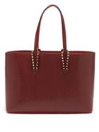 Matchesfashion.com Christian Louboutin - Cabata Spike-embellished Leather Tote Bag - Womens - Burgundy
