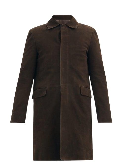 Matchesfashion.com The Row - Albin Suede Coat - Mens - Brown