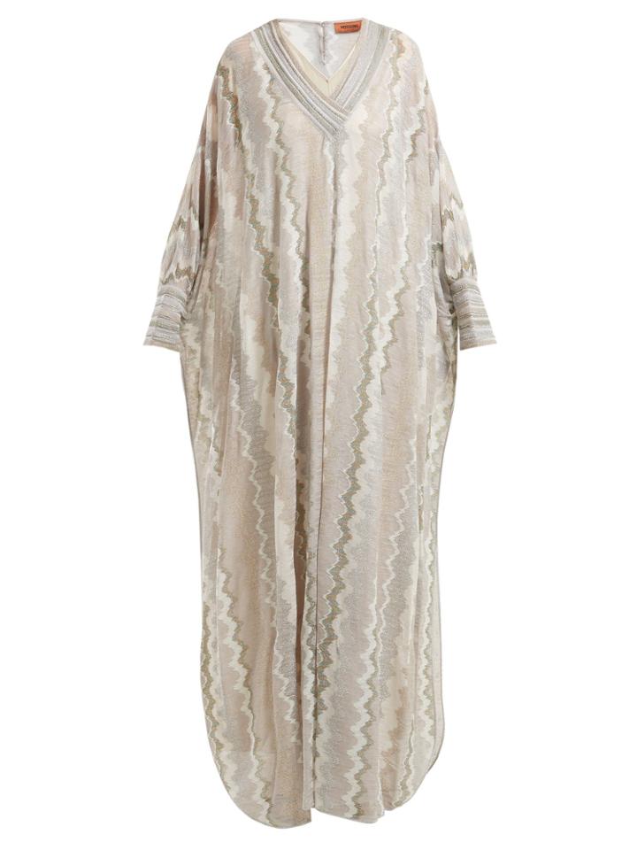 Missoni Metallic Zigzag-knit Kaftan
