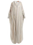 Missoni Metallic Zigzag-knit Kaftan