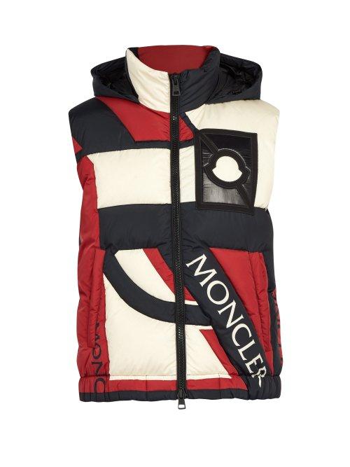 Matchesfashion.com 5 Moncler Craig Green - Permit Hooded Down Filled Gilet - Mens - Black Red