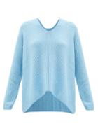 Matchesfashion.com Allude - V-neck Ribbed Cashmere Sweater - Womens - Blue