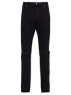 Matchesfashion.com Balmain - Distressed Mid Rise Jeans - Mens - Black