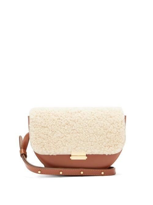 Matchesfashion.com Wandler - Anna Shearling And Leather Belt Bag - Womens - Beige Multi