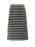Matchesfashion.com Comme Des Garons Comme Des Garons - Tweed Pencil Skirt - Womens - Black White