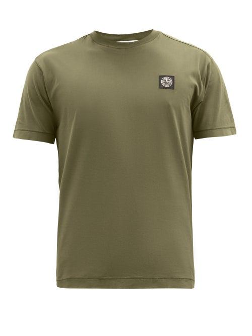 Matchesfashion.com Stone Island - Logo-patch Cotton-jersey T-shirt - Mens - Green