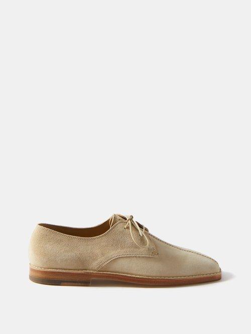 Lemaire - Suede Derby Shoes - Mens - Beige