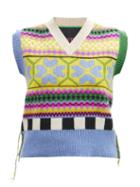 La Fetiche - Josef Fair-isle Wool Sweater Vest - Womens - Blue Multi