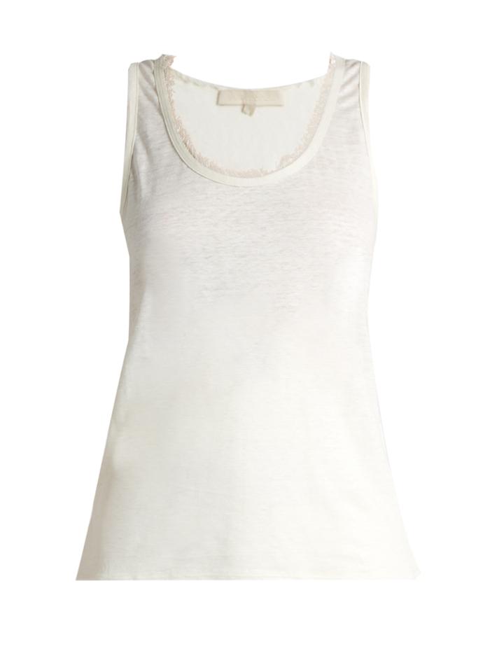 Vanessa Bruno Early Frayed-neck Linen Top