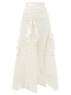 Matchesfashion.com Rodarte - Satin-trimmed Bow-appliqu Tulle Skirt - Womens - White