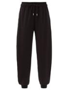 Ladies Rtw Chlo - Drawstring-waist Pegged Satin-back Crepe Trousers - Womens - Black