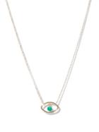 Persee - Evil Eye Emerald & 18kt Gold Necklace - Womens - Green Gold
