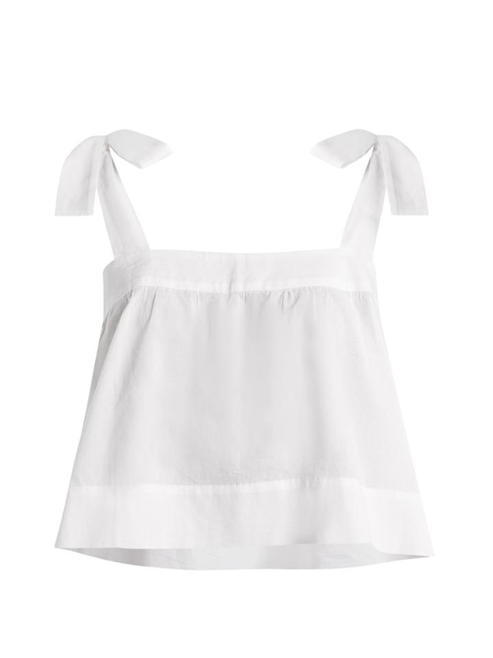 Wiggy Kit Bow-detail Cotton Cami Top