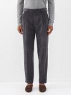Umit Benan B+ - Single-pleat Cotton-blend Trousers - Mens - Grey