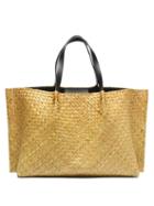 Matchesfashion.com Valentino - Go Logo V Ring Raffia Tote Bag - Womens - Cream