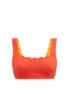 Ladies Beachwear Marysia - Palm Springs Reversible Scalloped-edge Bikini Top - Womens - Multi