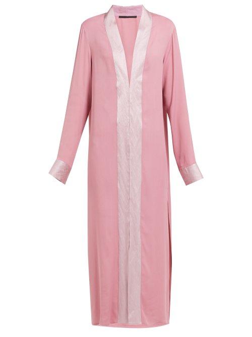 Matchesfashion.com Haider Ackermann - Contrast Panel V Neck Crepe Kimono Jacket - Womens - Pink