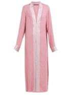 Matchesfashion.com Haider Ackermann - Contrast Panel V Neck Crepe Kimono Jacket - Womens - Pink