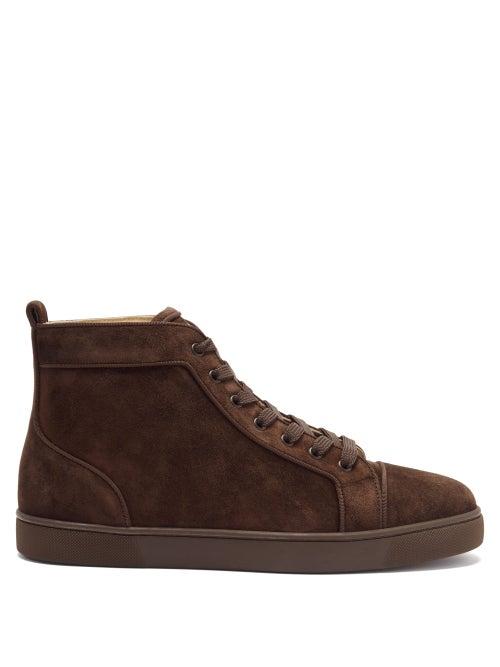 Matchesfashion.com Christian Louboutin - Louis Orlato Suede High-top Trainers - Mens - Brown